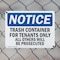 Signmission Trash Container Tenants Others Prosecuted, 10 in W x Rectangle, Plastic OS-2PACK-NS-P-710-L-16752 - alternate 6